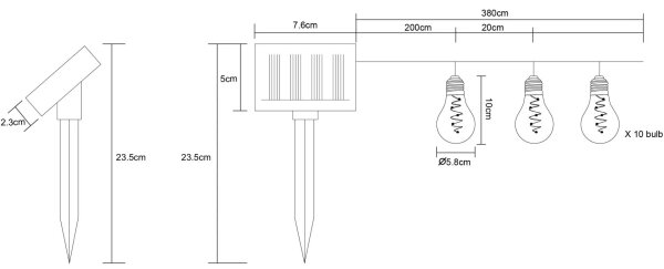 Globo 33708-10 - LED Solárna reťaz 10xLED/0,06W/3,2V IP44