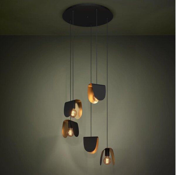 Eglo 390183 - Luster na lanku SERENARA 5xE27/40W/230V čierna/zlatá