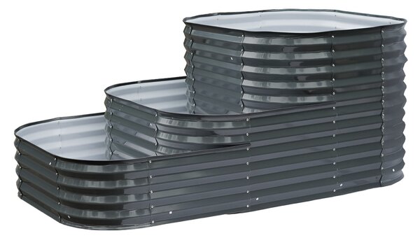 KONDELA Vyvýšený záhon, antracit, oceľ, SADAN TYP 6