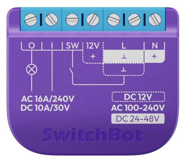 Inteligentný reléový spínač SwitchBot 1 s bezpotenciálovým kontaktom