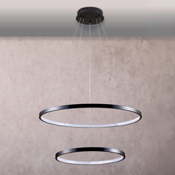 LED Luster na lanku LEA LED/35W/230V 4000K pr. 60 cm čierna