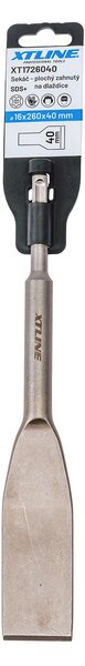 XTLINE Zahnutý plochý sekáč SDS PLUS na obkladačky | 16x260x40 mm