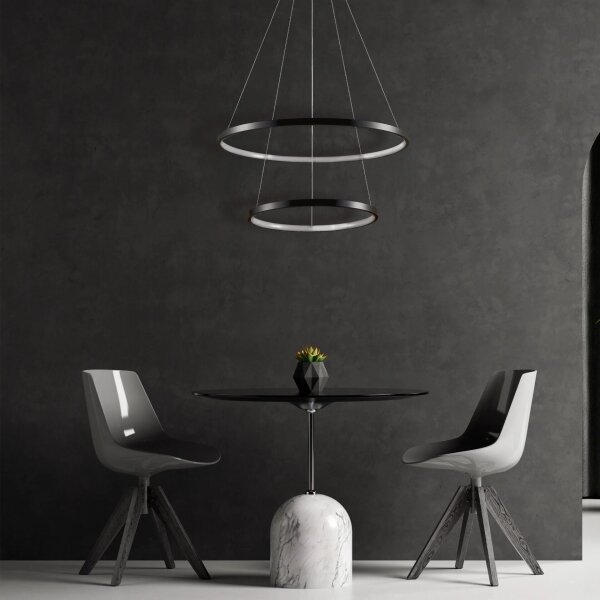 LED Luster na lanku LEA LED/35W/230V 4000K pr. 60 cm čierna