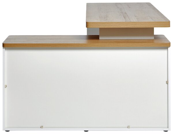PÍSACÍ STÔL S ÚLOŽ.PRIESTOROM, biela, farba duba, 140/77/117,5 cm Venda - Kancelárske stoly