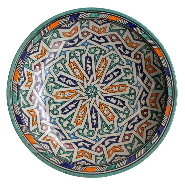 Marocká ručne maľovaná keramická misa F022