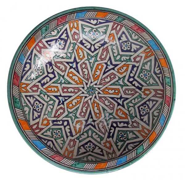 Marocká ručne maľovaná keramická misa F024