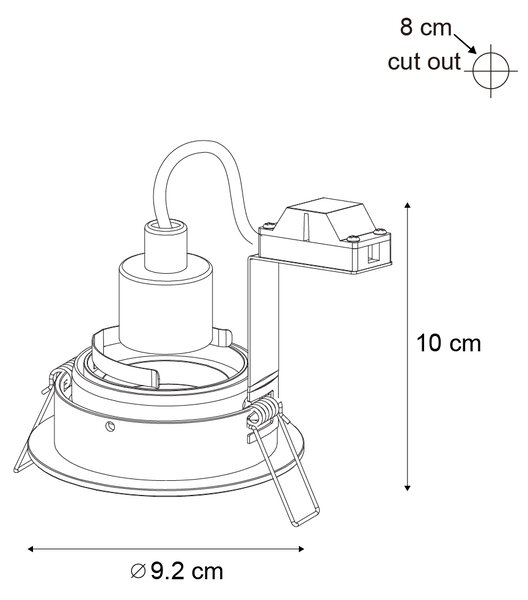 Moderné zabudované bodové svetlo tmavosivé GU10 50 mm okrúhle výkyvné - Chuck