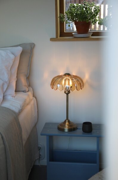 Markslöjd 109180 - Stolná lampa KURAGE 1xE27/60W/230V mosadz/dymovo-béžová
