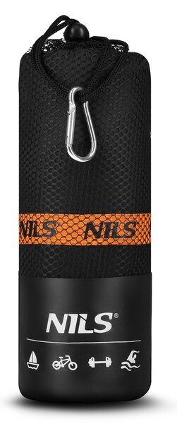 NCR12 ČIERNY/ORANŽOVÝ RUČNÍK Z MIKROVLÁKNA NILS