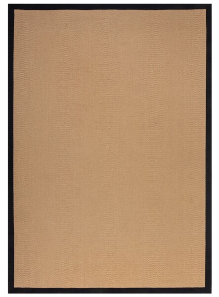 Flair Rugs , Kusový koberec Herringbone Border Kira Black, 120x170, béžová, chodba / predsieň