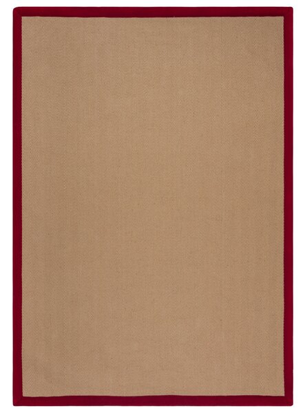Flair Rugs , Kusový koberec Herringbone Border Kira Red, 120x170, béžová, chodba / predsieň