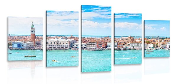 5-dielny obraz pohľad na Benátky