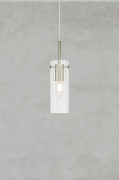 Markslöjd 109013 - Závesný luster TIBIA 1xE14/40W/230V číre/mosadz