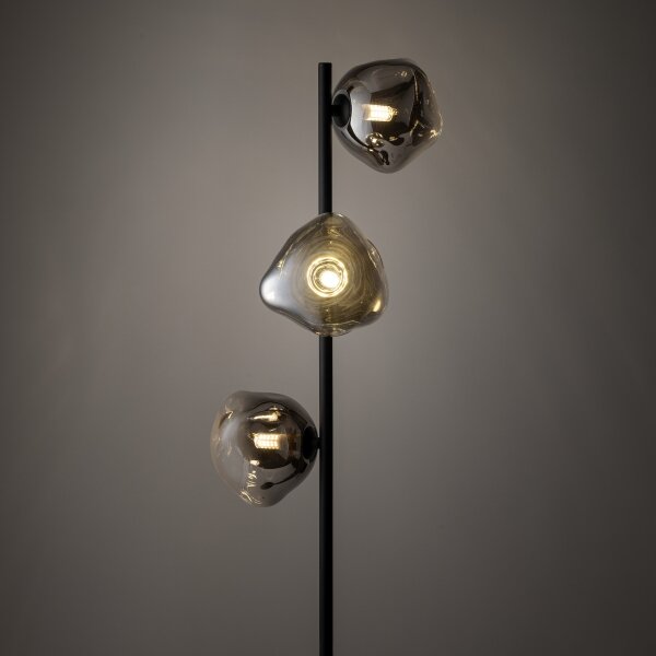 Brilagi - Stojacia lampa VULCANO 3xG9/8W/230V čierna/dymová čierna