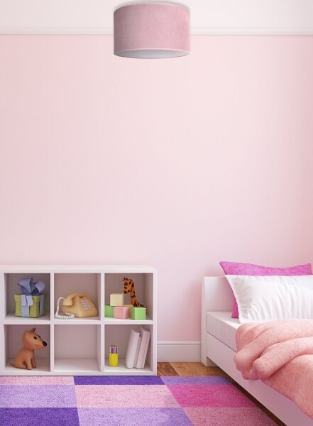 Duolla - Stropné svietidlo BRISTOL 1xE27/15W/230V pr. 45 cm ružová/biela
