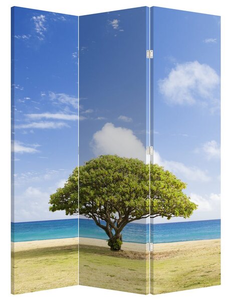 Paraván - Pláž za stromom (126x170 cm)