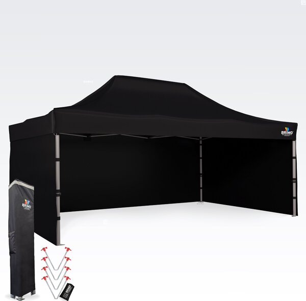 BRIMO Párty stan 4x6m - s 3 stenami - Čierna