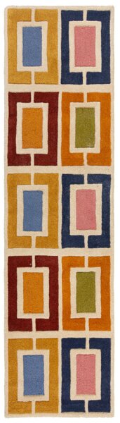 Flair Rugs, Ručne všívaný behúň Illusion Retro Blocks Multi, 60x230, viacfarebná, detská izba