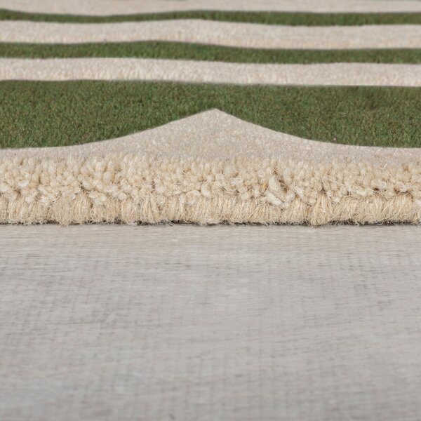 Flair Rugs, Ručne všívaný kusový koberec Lois Scallop Green, 120x170, zelená, chodba / predsieň
