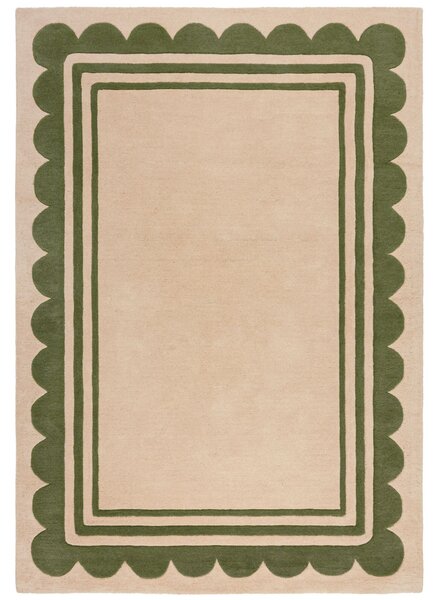 Flair Rugs, Ručne všívaný kusový koberec Lois Scallop Green, 120x170, zelená, chodba / predsieň