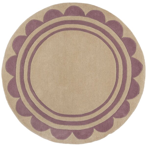 Flair Rugs, Ručne všívaný kusový koberec Lois Scallop Purple kruh, 120x120 (priemer) kruh, fialová, chodba / predsieň