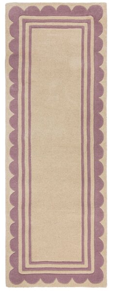 Flair Rugs , Ručne všívaný behúň Lois Scallop Purple, 80x230, fialová, chodba / predsieň