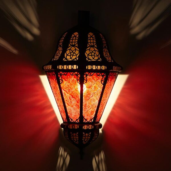 Nástenná sklenená lampa z Maroka "Beluti"