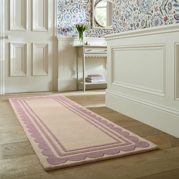 Flair Rugs , Ručne všívaný behúň Lois Scallop Purple, 80x230, fialová, chodba / predsieň