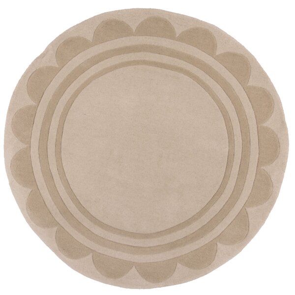 Flair Rugs , Ručne všívaný kusový koberec Lois Scallop Natural kruh, 120x120 (priemer) kruh, béžová, chodba / predsieň