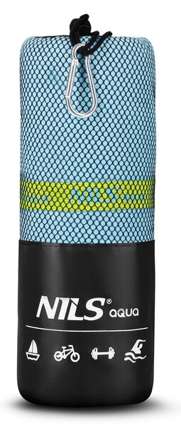 NAR12 SV. MODRÝ/ZELENÝ RUČNÍK Z MIKROVLÁKNA NILS AQUA