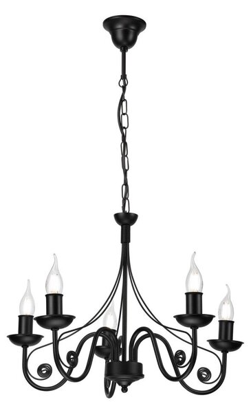 Luster na reťazi DONATO 5xE14/40W/230V čierna