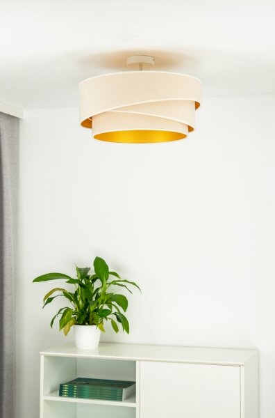 Duolla - Prisadený luster KOBO 1xE27/15W/230V pr. 45 cm krémová