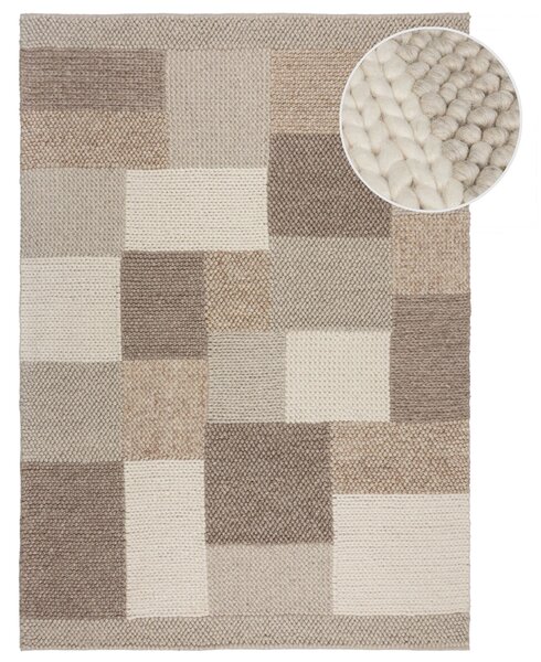 Flair Rugs, Ručne tkaný kusový koberec Minerals Patchwork Natural, 120x170, béžová, chodba / predsieň