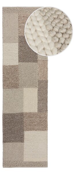 Flair Rugs, Ručne tkaný behúň Minerals Patchwork Natural, 60x230, béžová, chodba / predsieň