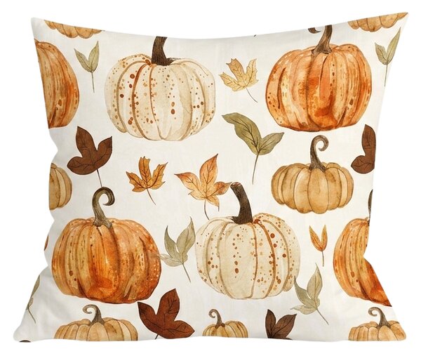 Flanelová obliečka na vankúš LEAVES & PUMPKINS 45x45 cm, farebný