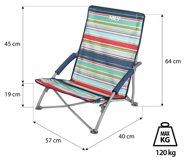 NC3035 ČERVENÉ/MODRÉ PLÁŽOVÉ LEHÁTKO NILS CAMP