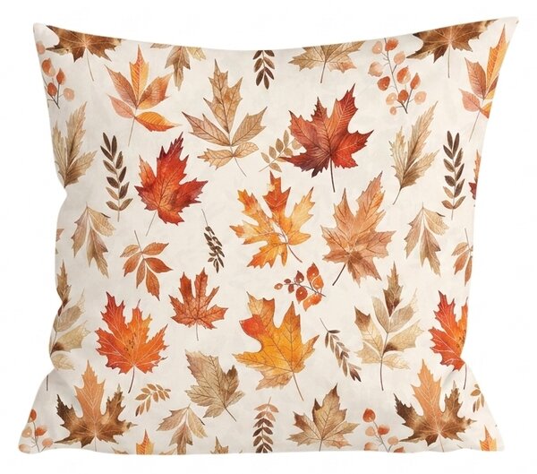 Flanelová obliečka na vankúš LEAVES & PUMPKINS 45x45 cm, farebný