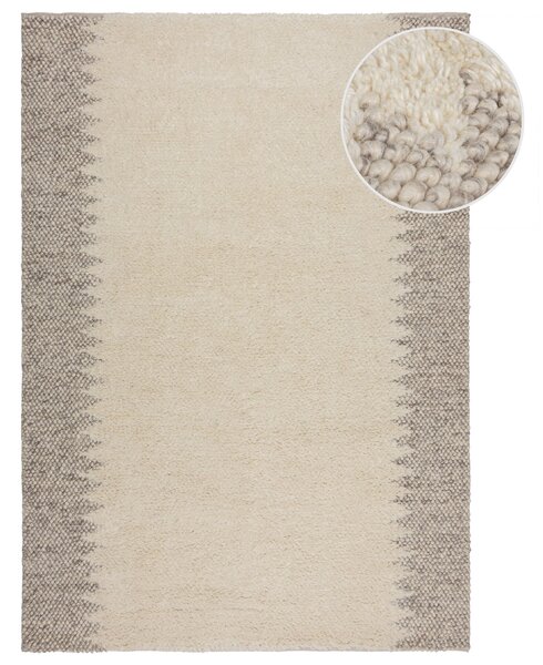 Flair Rugs , Ručne tkaný kusový koberec Minerals Border Natural, 160x230, béžová, chodba / predsieň