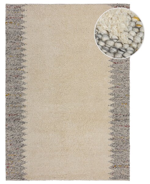 Flair Rugs, Ručne tkaný kusový koberec Minerals Border Black/White, 160x230, béžová, chodba / predsieň