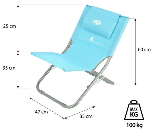 NC3136 MODRÉ PLÁŽOVÉ KRESLO NILS CAMP