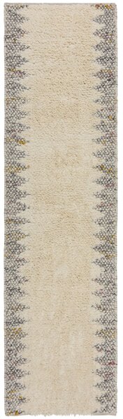 Flair Rugs koberce Ručne tkaný behúň Minerals Border Black/White - 60x230 cm