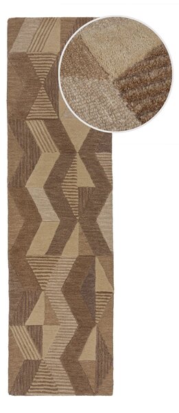 Flair Rugs , Behúň Moda Asher Natural, 60x230, hnedá, chodba / predsieň