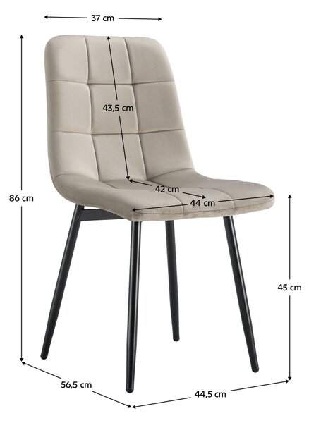 KONDELA Stolička, sivohnedá Taupe Velvet látka/čierna, RAMITA TYP 3