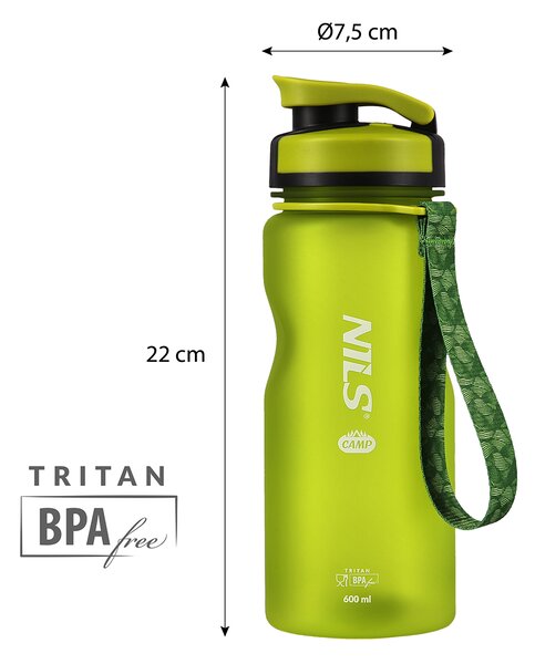 NC1740 ZELENÁ TRITANOVÁ FĽAŠA NA NÁPOJE 600 ML NILS CAMP