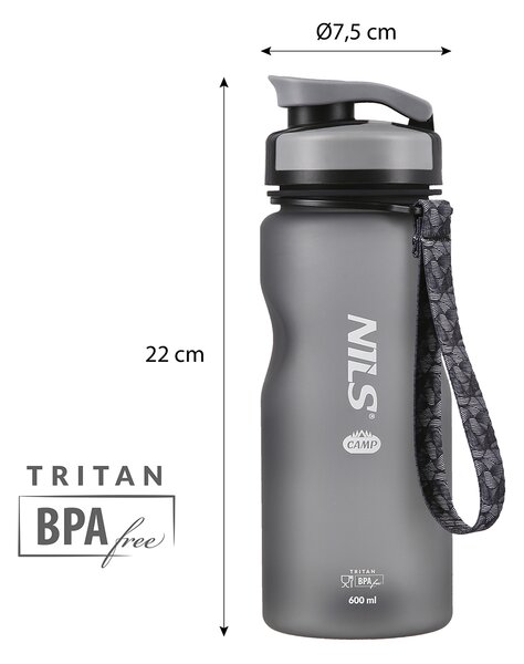 NC1740 ČIERNA TRITANOVÁ FĽAŠA NA NÁPOJE 600 ML NILS CAMP