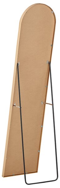 Stojace zrkadlo zlaté s kovovým rámom 36 x 150 cm vysoké so stojanom moderný dizajn