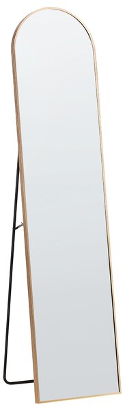 Stojace zrkadlo zlaté s kovovým rámom 36 x 150 cm vysoké so stojanom moderný dizajn