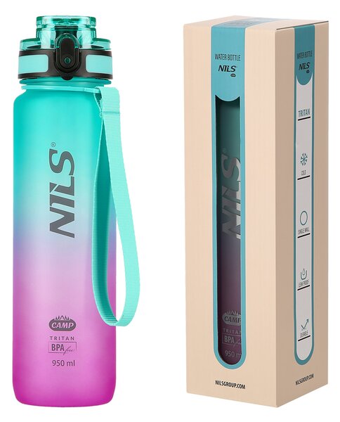 NCD04 ZELENO-RUŽOVÁ TRITANOVÁ FĽAŠA NA NÁPOJE 950 ML NILS CAMP