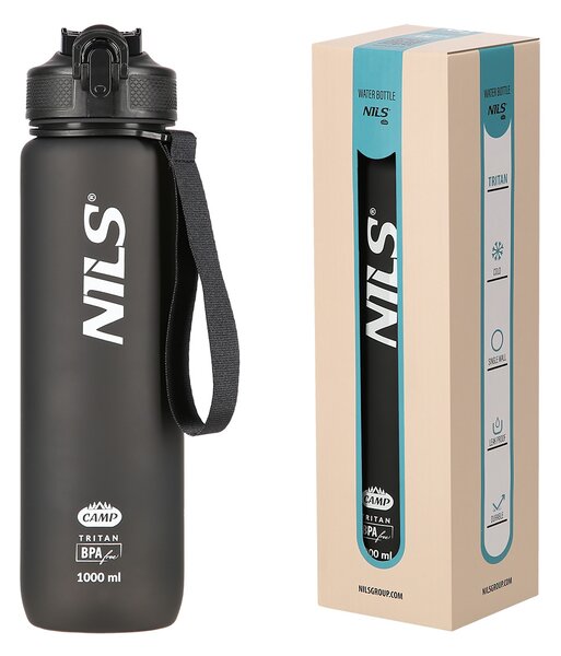 NCD68 ČIERNA TRITANOVÁ FĽAŠA NA NÁPOJE 1000 ML NILS CAMP