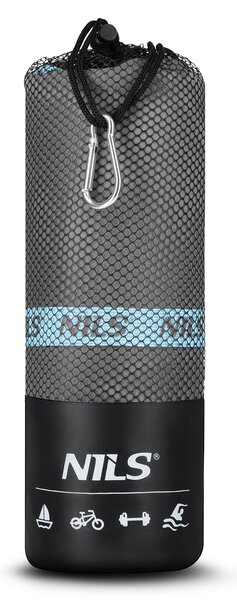 NCR13 TM. ŠEDÁ/MODRÁ RUČNÍK Z MIKROVLÁKNA NILS